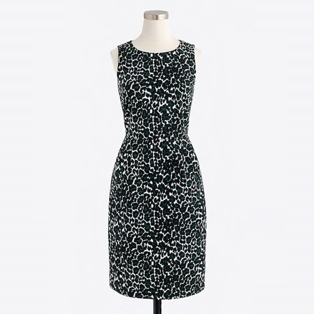 J.Crew Printed Textured Dress Leopard Print
